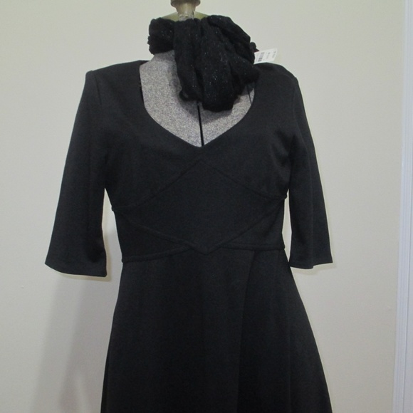 Z Spoke Black L/S Ponte Dress Sz 8 - Picture 1 of 7